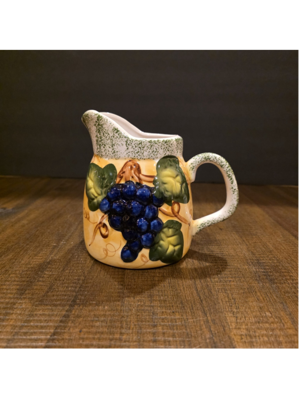 Vintage Panware Home Essentials Ceramic Grape Pitcher Creamer Tuscan Farmhouse